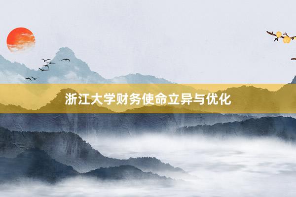浙江大学财务使命立异与优化